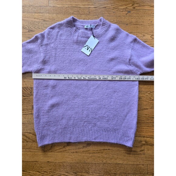 Zara Womens Oversized Soft Lavender Knit Sweater Size Medium NWT - Picture 5 of 6